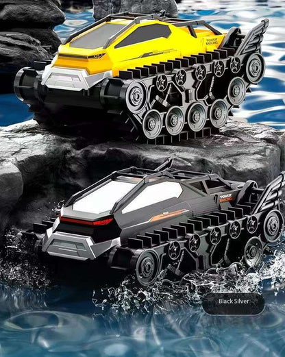 Amphibious Armor All Terrian Vehicle Remote Control Adventure Toy Tank Rechargeable Battery Water Proof Powerful Climber