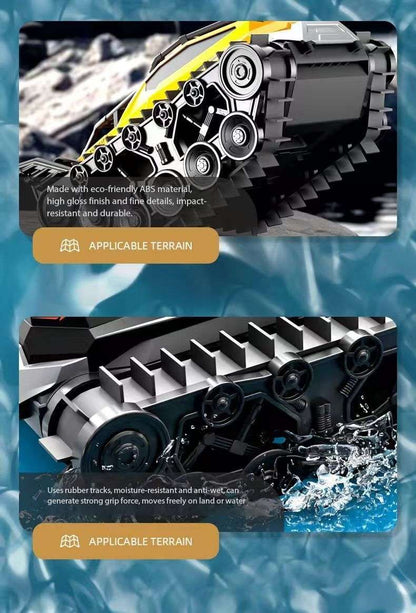 Amphibious Armor All Terrian Vehicle Remote Control Adventure Toy Tank Rechargeable Battery Water Proof Powerful Climber