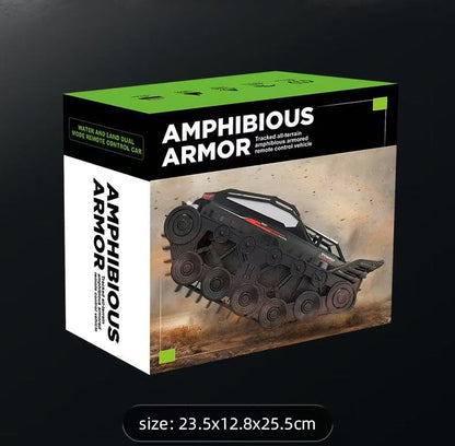 Amphibious Armor All Terrian Vehicle Remote Control Adventure Toy Tank Rechargeable Battery Water Proof Powerful Climber
