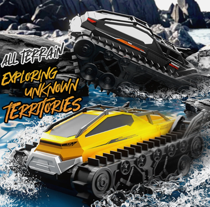 Amphibious Armor All Terrian Vehicle Remote Control Adventure Toy Tank Rechargeable Battery Water Proof Powerful Climber