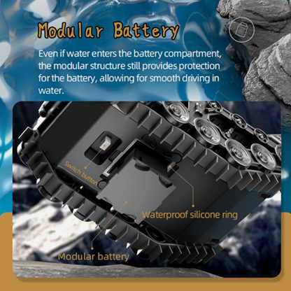 Amphibious Armor All Terrian Vehicle Remote Control Adventure Toy Tank Rechargeable Battery Water Proof Powerful Climber